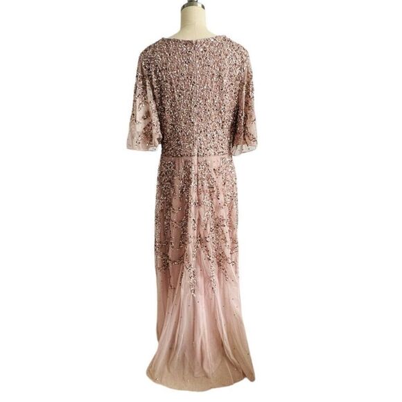 Mac Duggal 93681 Lilac Sequined Kimono Sleeve High Formal Maxi Gown | Size 14 - Picture 6 of 15